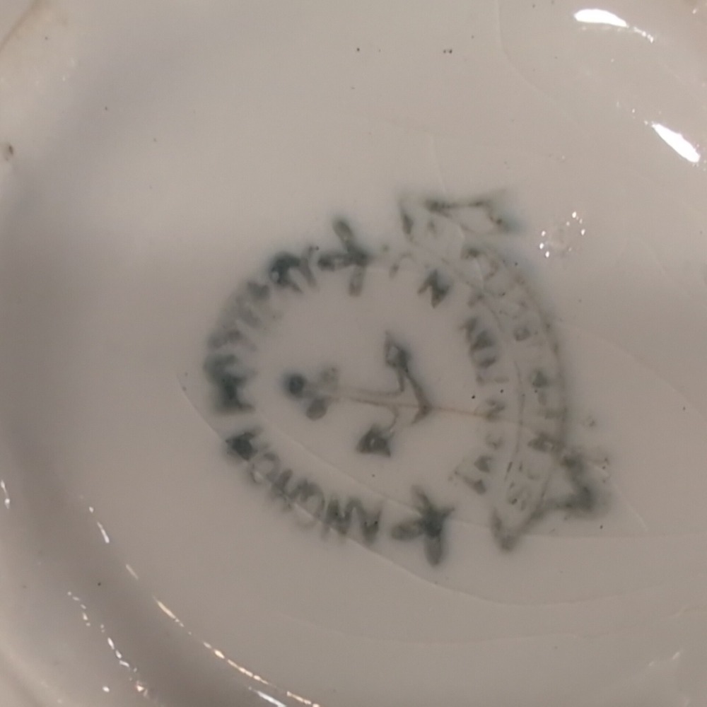 Anchor Pottery Antique Floral Pansy Shaving Mug Scuttle White Ceramic NA309 - Picture 5 of 5